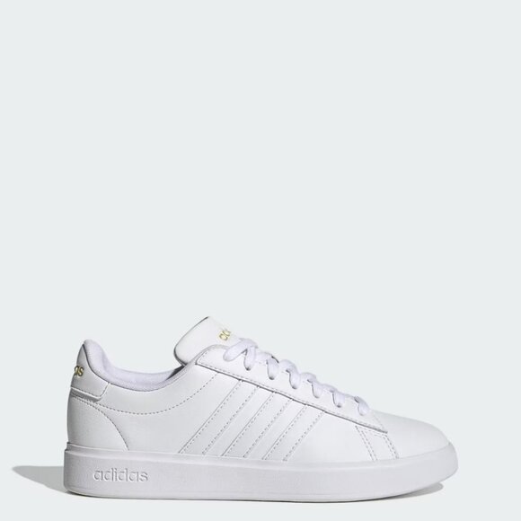 ADIDAS Women's Grand Court 2.0 Shoes Size 7.5 In Cloud White/Gold Metallic - Picture 1 of 9